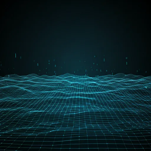 abstract technological digital grid landscape